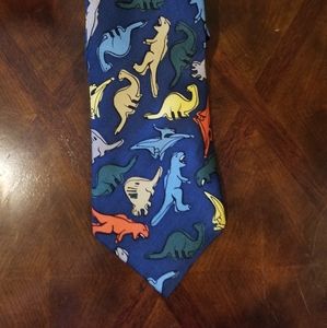 For Kids Neckwear - Blue Dinosaur Print Tie